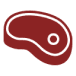 A simple illustration of a steak with a bone.