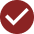 A maroon checkmark inside a circle with a shadow.